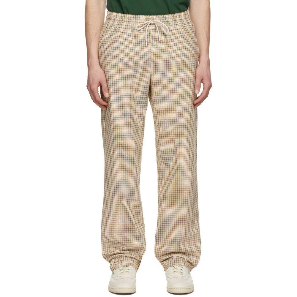 Drôle De Monsieur Brown & Yellow Le Pantalon Pied De Poule Trousers Luxury Desig